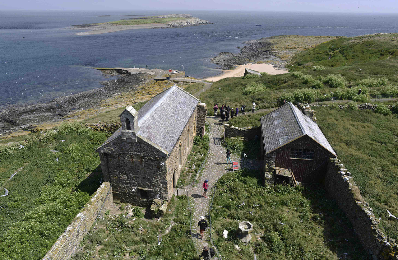 A view of Inner Farne, part of the Farne Islands, is seen